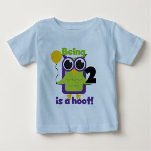Camisas de segundo aniversário de Hoot Owl e prese