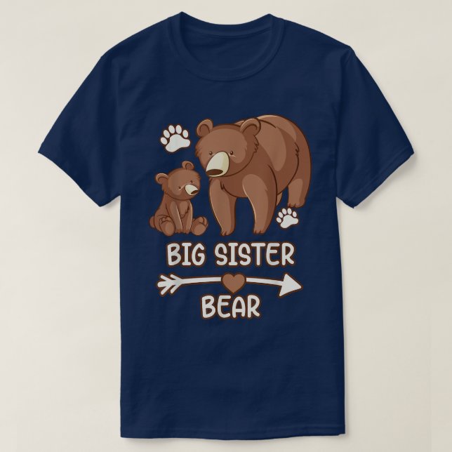 camisas de urso de irmã mais velha, camisa de urso (Frente do Design)