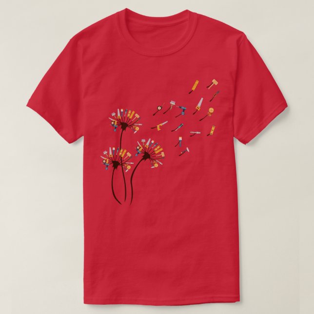 Camisas do carpinteiro Dandelion (Frente do Design)