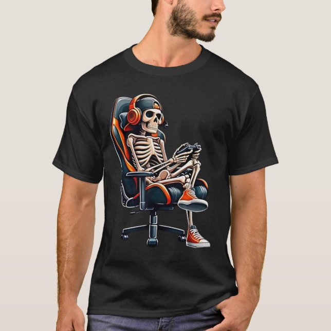Camisas do Dia das Bruxas Skeleton Jogos (Frente)