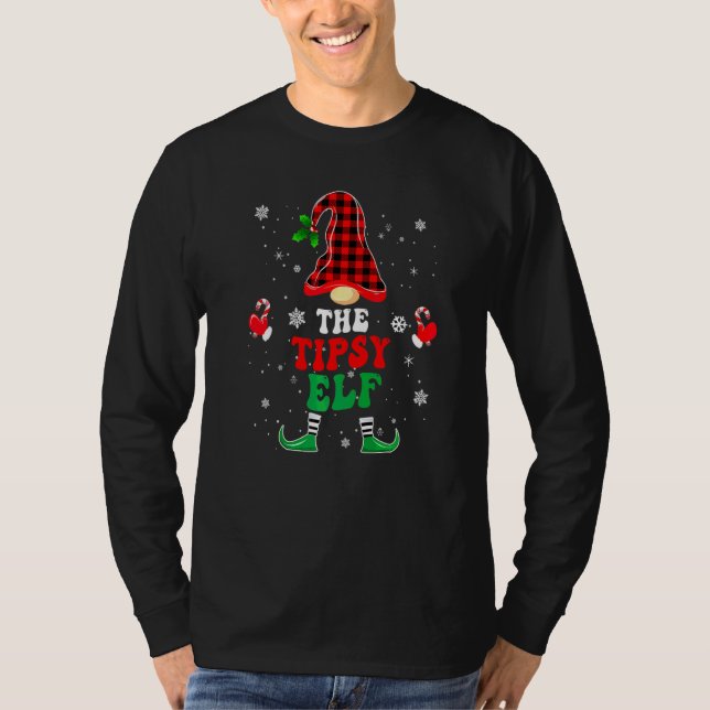 Camisas do Elfo Bêbado de Natal Combinando para Gr (Frente)