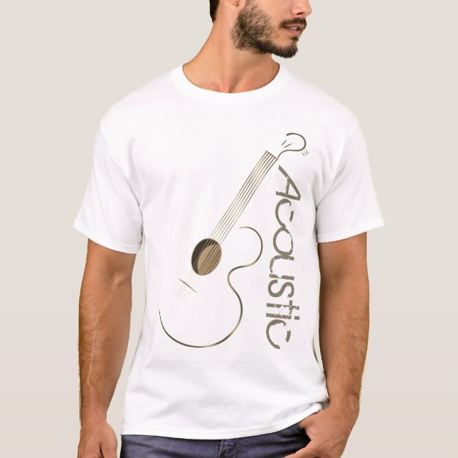 Camisas do logotipo T da guitarra acústica (Frente)