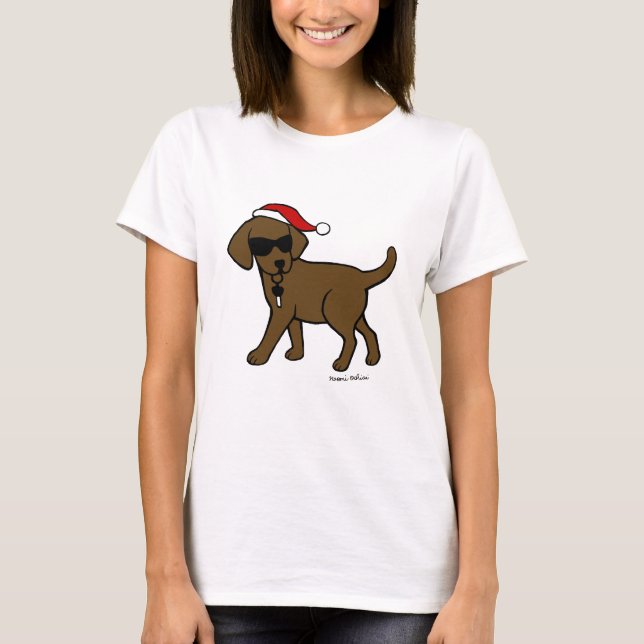 Camisas do Natal dos desenhos animados de Labrador (Frente)