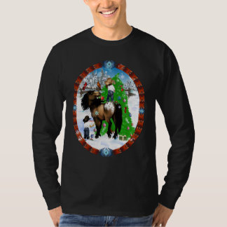 Camisas do Oval do Natal de um cavalo e do miúdo