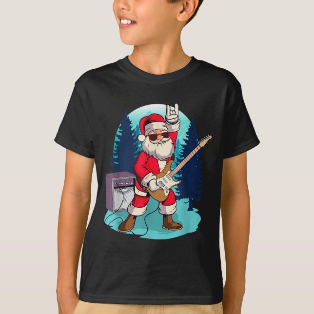 Camisas do Papai Noel para guitarristas Presente p (Frente)