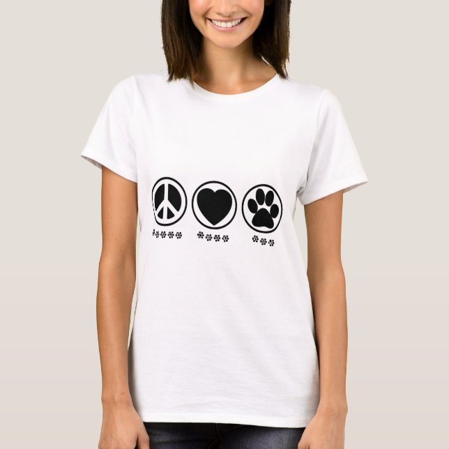 Camisas do rato da pata do amor da paz (Frente)