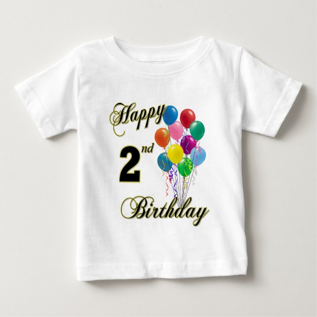 Camisas do segundo aniversário e roupa felizes do (Frente)