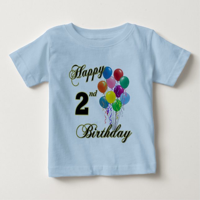 Camisas do segundo aniversário e roupa felizes do (Frente)