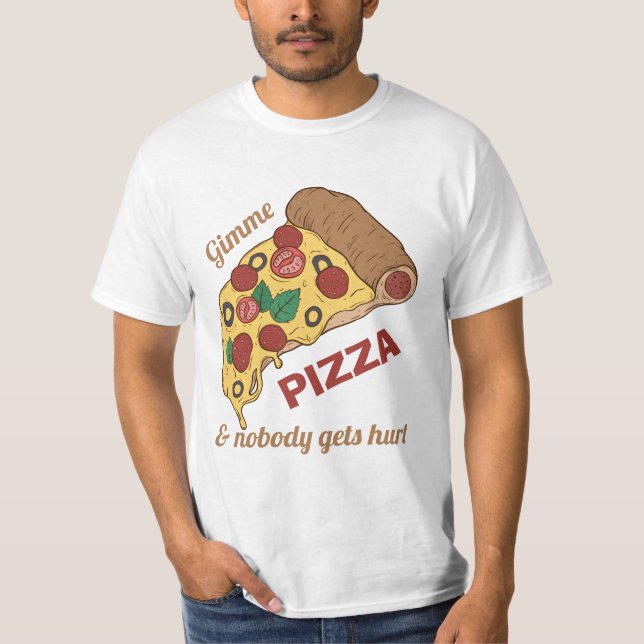 Camisas e jaquetas de pizza de texto personalizado (Frente)