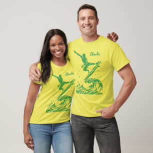 Camisas e jaquetas de Surfer de Nome Personalizado