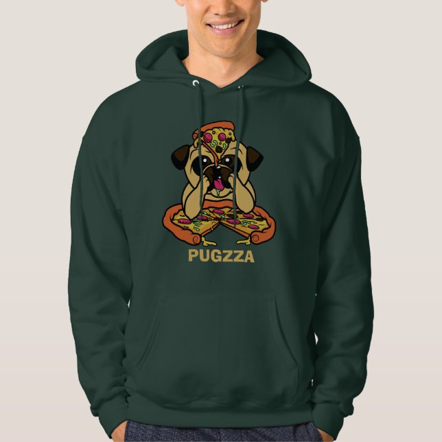 Camisas e jaquetas engraçadas PUGZZA (Pizza) (Frente)