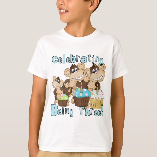 Camisas e presentes de aniversário de 3 anos de ma (Frente)