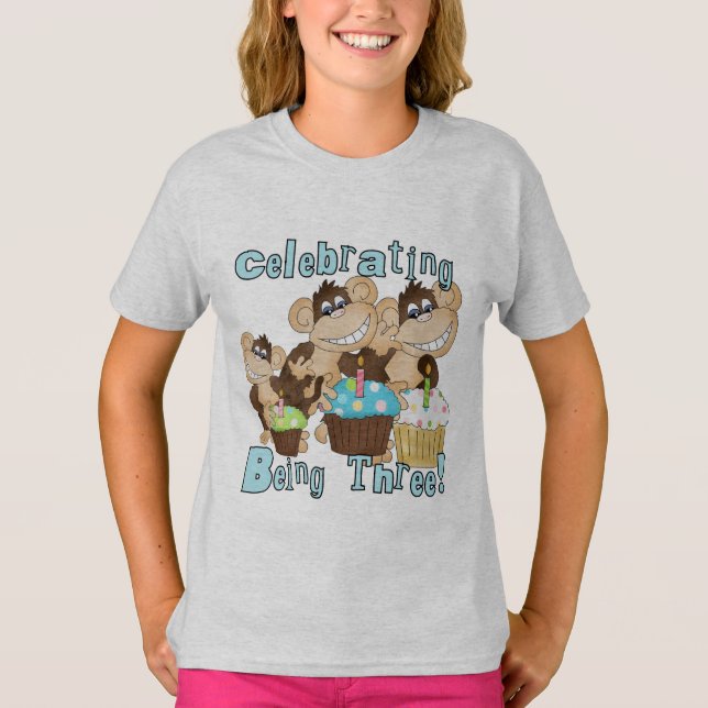 Camisas e presentes de aniversário de 3 anos de ma (Frente)