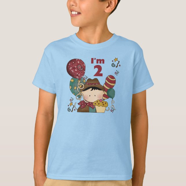 Camisas e presentes de cowboy segundo aniversário (Frente)