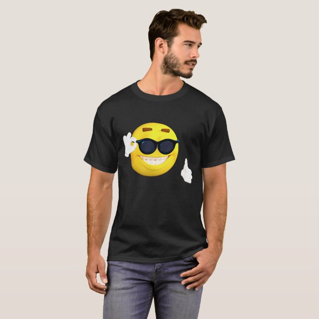 Camisas EMOJI legal, com óculos escuros (Frente Completa)