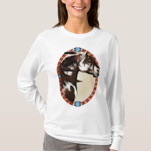 Camisas emplumadas do Oval do cavalo da pintura