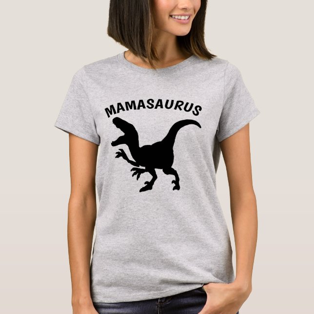 Camisas engraçadas da MAMÃ, MAMASAURUS (Frente)