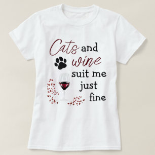 Camisas engraçadas de Citação - Gatos Vinho Me Ser