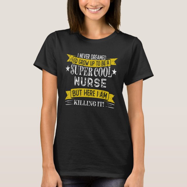 Camisas engraçadas de enfermeira título do trabalh (Frente)