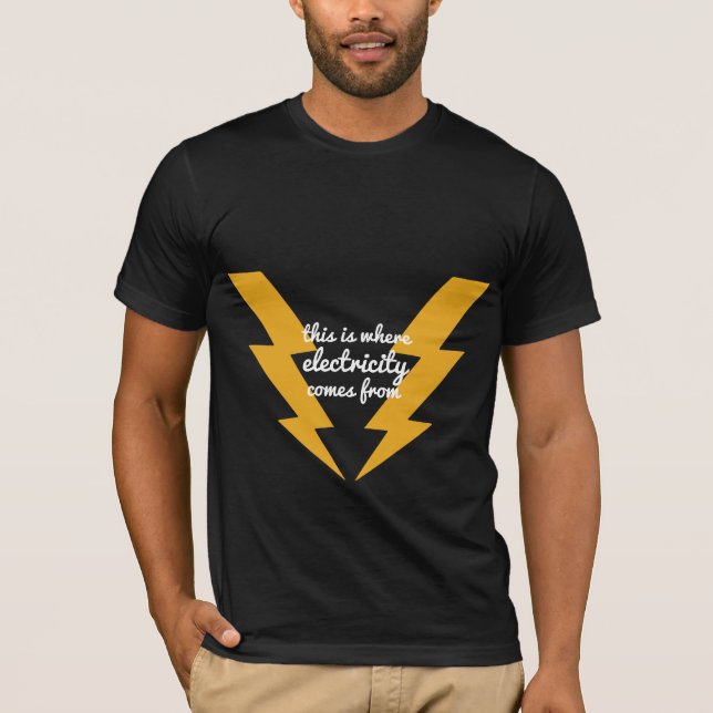 Camisas Engraçadas Fonte de eletricidade Flash bri (Frente)
