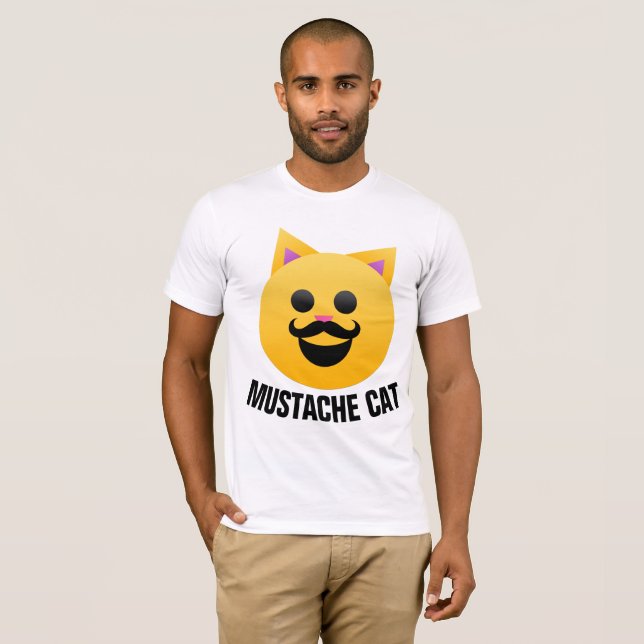 Camisas engraçadas MUSTACHE CAT (Frente Completa)