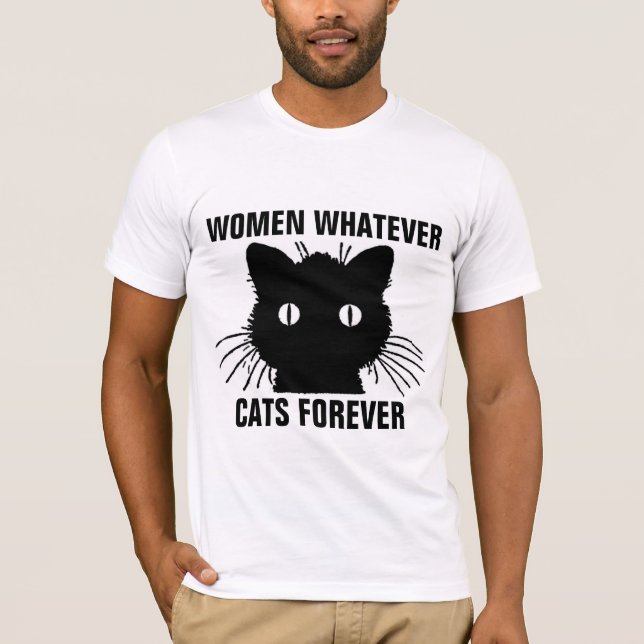 Camisas engraçadas para caras, GATOS PARA SEMPRE (Frente)