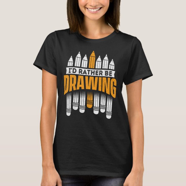 Camisas Engraçadas Que Eu Preferencialmente Desenh (Frente)