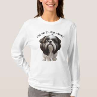 Camisas femininas - Shih Tzu - Onde está minha mãe