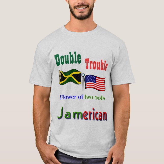 Camisas jamaicanas-americanas com problemas duplos (Frente)