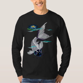 Camisas Koi-Azuis brancas do lírio