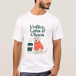 Camisas Labs de Café e Caos - Labrador Engraçado