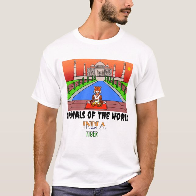 Camisas Masculinas de Tigre da Índia - Animais do  (Frente)