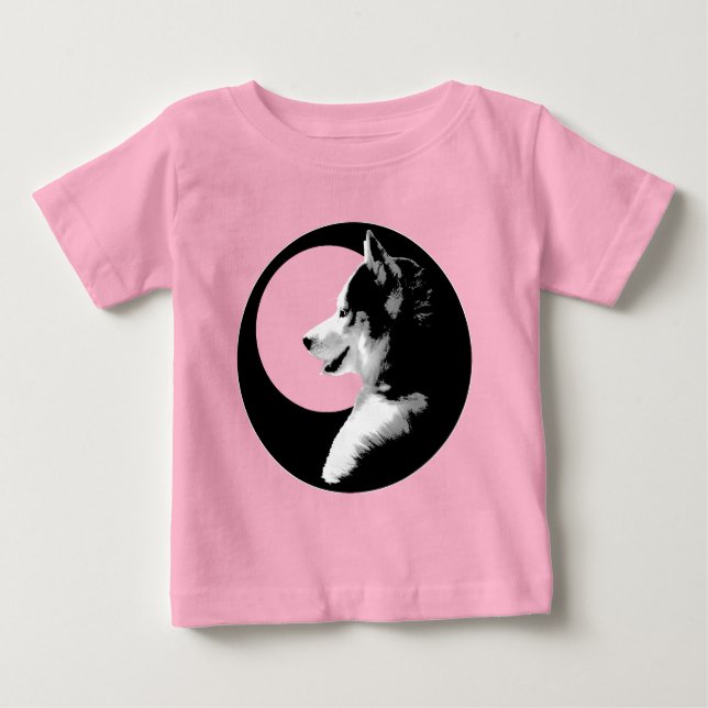 Camisas Orgânicas de Bebê Husky Creeper para Crian (Frente)