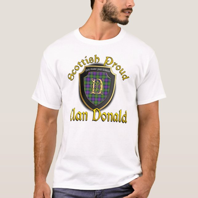 Camisas orgulhosas escocesas de Donald do clã (Frente)
