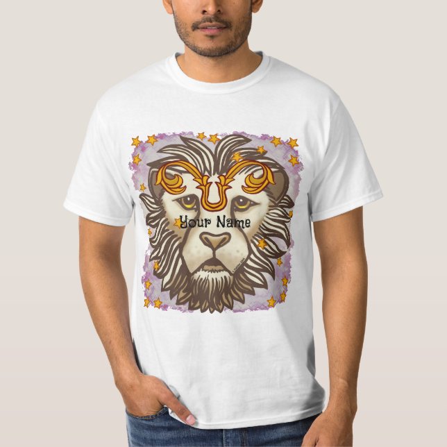 Camisas personalizadas de aniversário Leo Lion (Frente)
