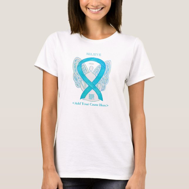 Camisas personalizadas de anjo com sabedoria turqu (Frente)