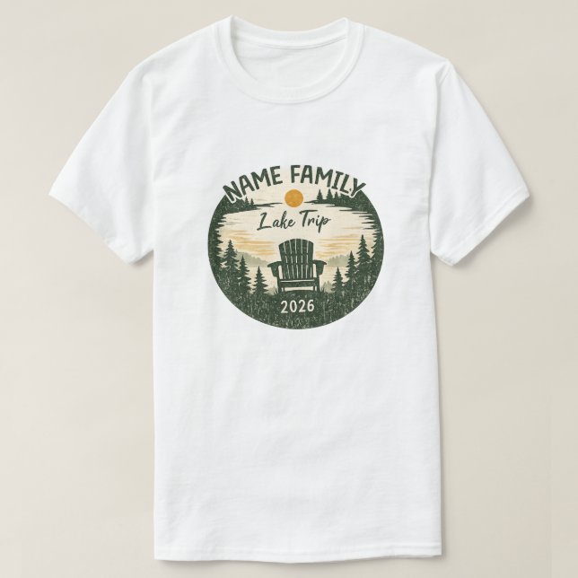 Camisas Personalizadas para Férias no Lago com a F (Frente do Design)