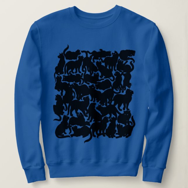 Camisas Pretas Clássicas de Gato para Mulheres Jer (Frente do Design)