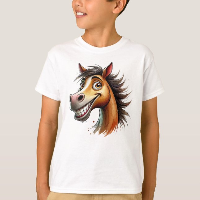 Camisas Quirky Horse Watercolor Boys (Frente)