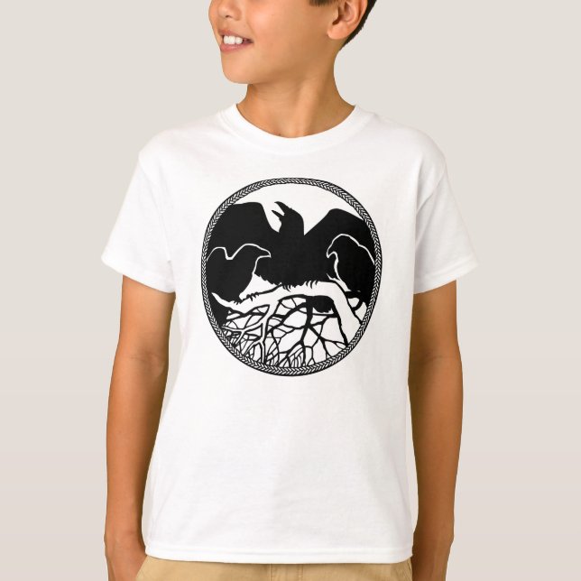 Camisas Raven de Criança Camisas Raven Crow Art Ki (Frente)