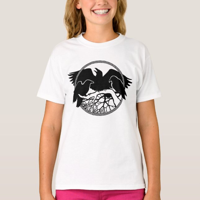 Camisas Raven de Menina Raven / Camiseta Crow Art (Frente)