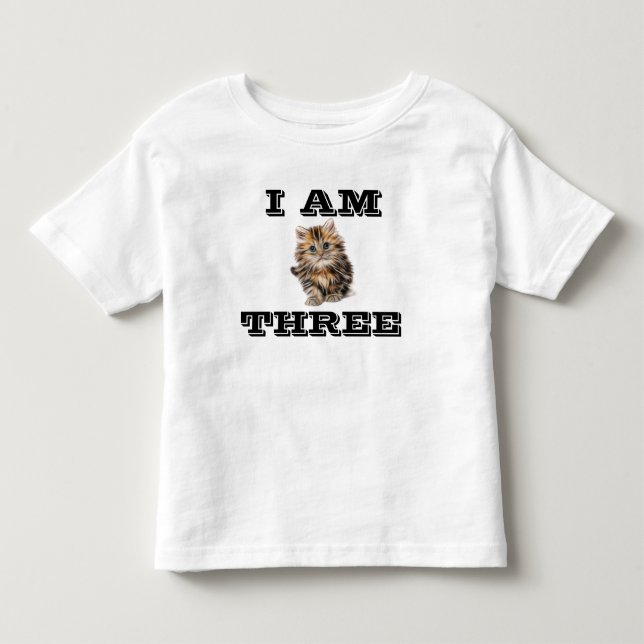 CAMISAS T-SHIRTS DE GATO DE 3 (TRÊS) IDADE (Frente)