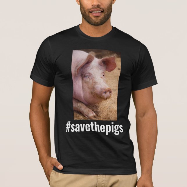 CAMISAS-T VEGAN, SALVAR AS CAMISETAS DE SUÍNOS (Frente)