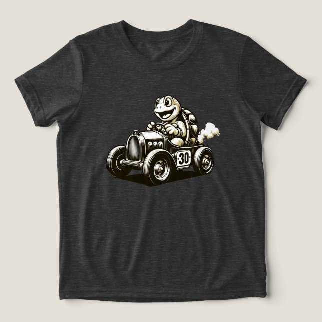 Camisas Tri-Blend de tartaruga corredor de desenho (Design frontal)