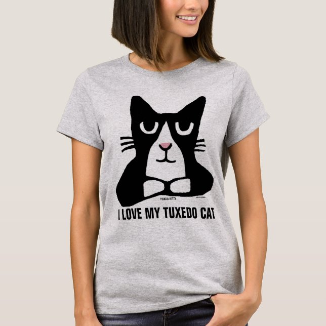 Camisas TUXEDO CAT, T-Shirts PANDA GATINHO (Frente)