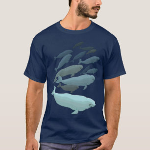 Camisas unisex da arte da baleia do t-shirt da