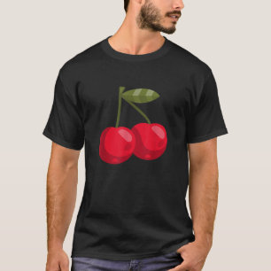 Camisas Vermelhas Trending Cherry Graphical T Shir