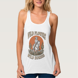 Camisas Western de Cowgirl Flores Selvagens Cavalo