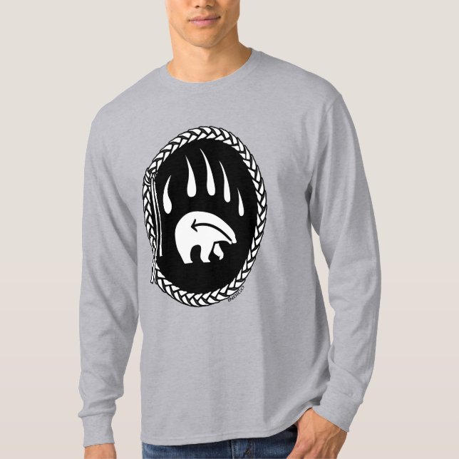 Camiseiros com Urso Tribal Guiam Camisetas de Home (Frente)