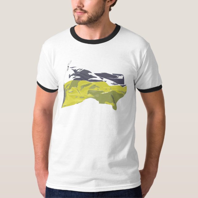 Camiseta ЛюбитиУкраїну!  Dia da Independência feliz Ucrânia (Frente)